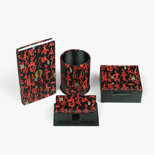 新文房四宝 真丝织锦御书房四件套（草书）文化礼品 商务礼品 