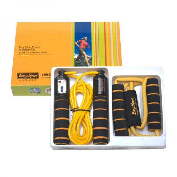 易威斯堡（EasySport）时尚运动2件套（计数跳绳+塑胸拉力器） 健身礼品 福利馈赠运动套装