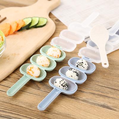 小麦秸秆摇一摇饭团模具 儿童辅食制作摇饭团器模具套装--北欧米