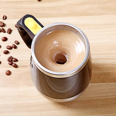 不锈钢带盖咖啡杯自动搅拌杯 磁化杯--黑色（400ml） 公司有创意的礼物