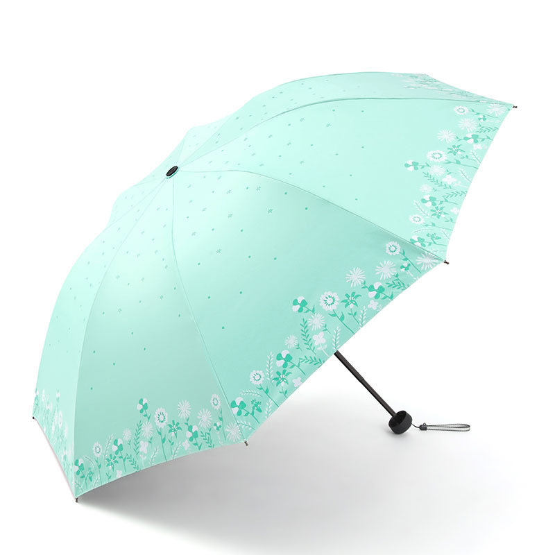 天堂伞 唯美花边点点黑胶防晒三折晴雨伞 经济又实用的小礼品 20-50元礼品 