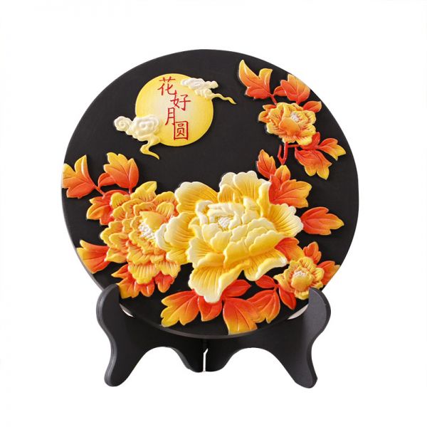中秋元素可定制活性炭雕工艺品 桌面摆件 中秋礼品