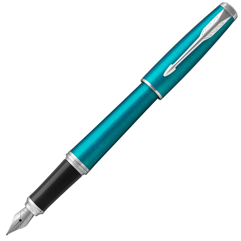 派克PARKER 经典都市孔雀蓝白夹墨水笔 中性商务钢笔