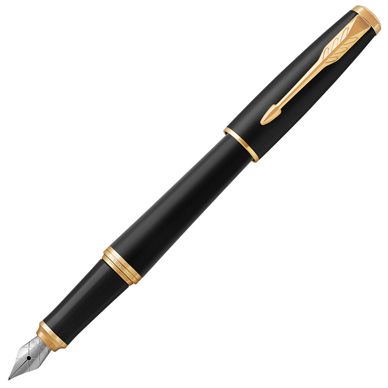 派克PARKER 新版都市磨砂黑杆金夹墨水笔 商务钢笔