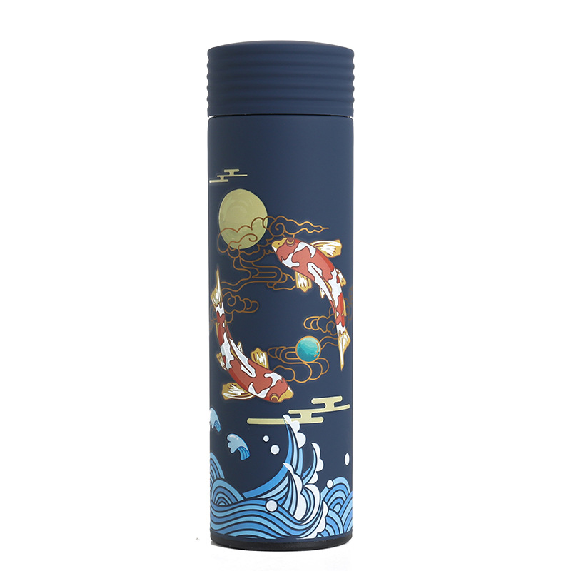 国潮创意保温杯文艺小清新带茶滤保温杯450ML  商务礼品定制
