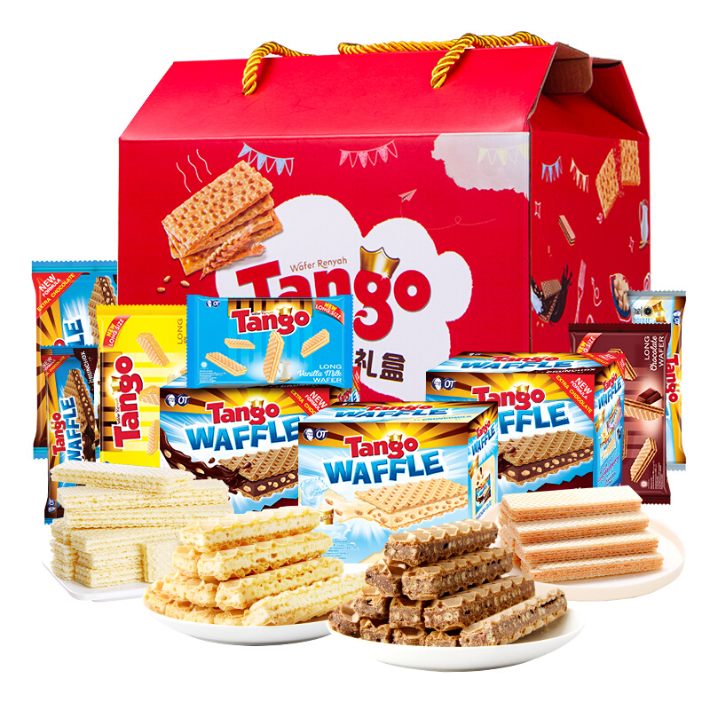 【京东伙伴计划—仅限积分兑换】印尼进口 Tango威化饼干 潘多拉礼盒684g