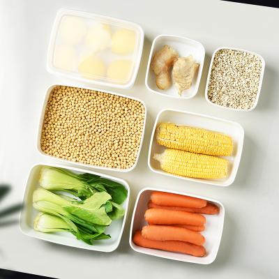 日式带透明盖有分类标签冰箱保鲜盒 长方形食品收纳盒--小号1.2L