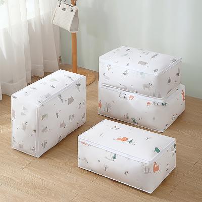 方形拉链式PEVA衣物棉被收纳袋--大号缤纷（60*40*25cm）
