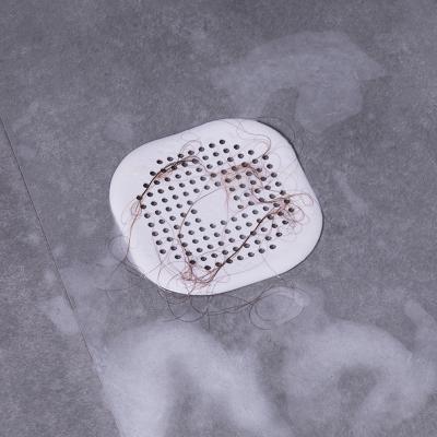  厨卫四小吸盘式防堵TPR地漏盖 水槽过滤网 平面款--白色