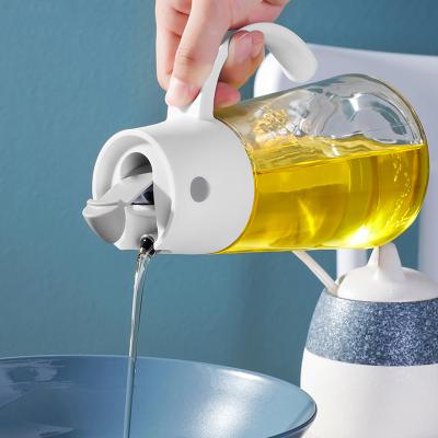 浩克自动翻盖调味瓶 玻璃油壶 550ml--卡白色