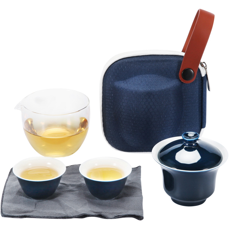 商务一壶二杯旅行功夫茶具 中式便携式快客杯 节日礼品定制推荐