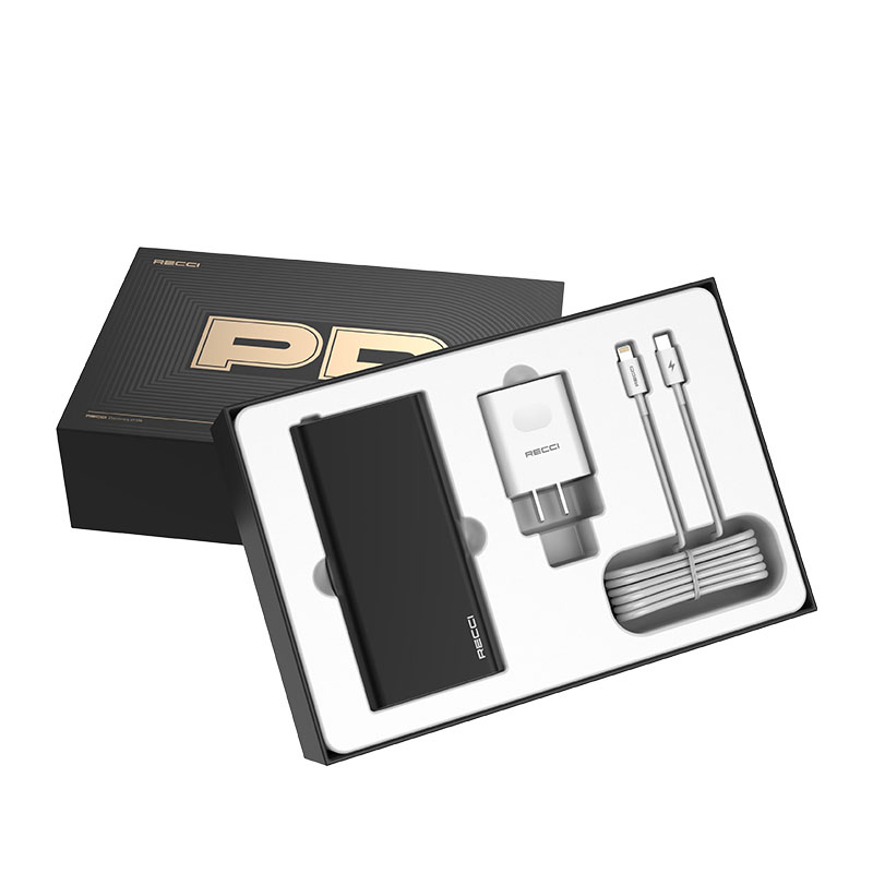 Recci PD快充商务礼品套装 移动电源+充电器+数据线 送男士商务礼品