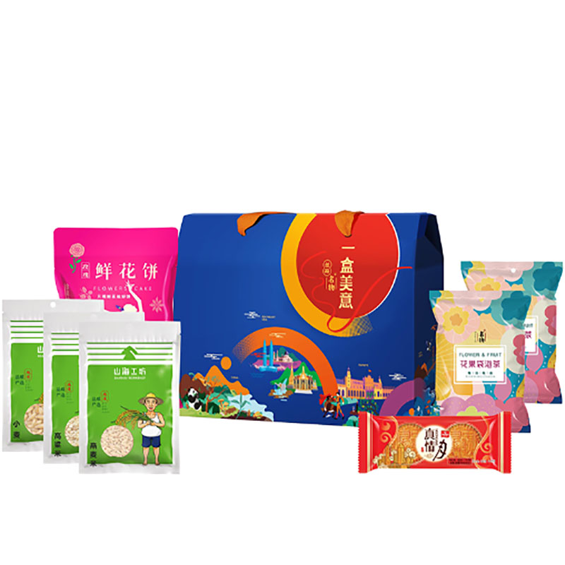 丝路·一盒美意A 潘祥记鲜花饼+华美蛋黄红豆蓉月饼+养生茶礼盒 中秋福利发什么