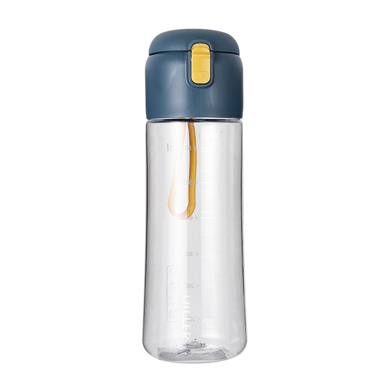 提绳透明弹跳杯 大容量塑料水杯650ML 实用的礼品