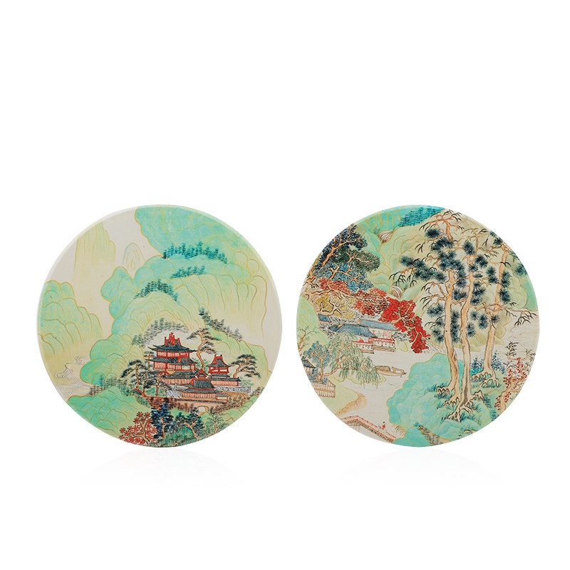 【苏州博物馆】仙山楼阁图杯垫2个装  小巧实用 公司举办活动奖品