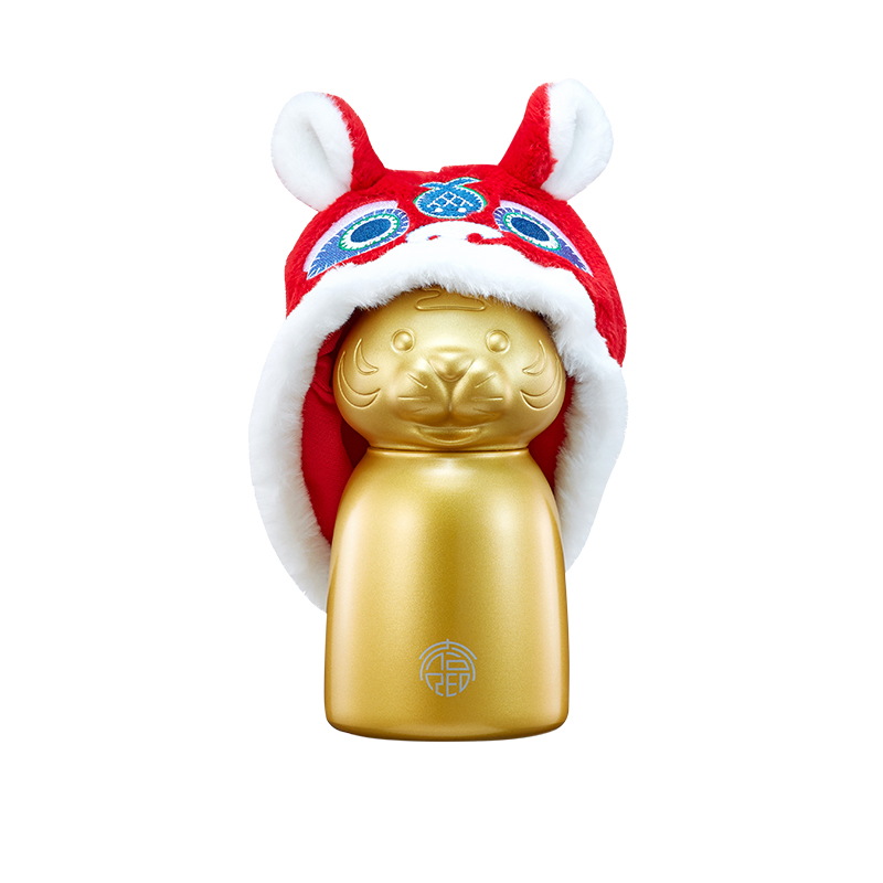 小金虎保温杯【单杯+小虎头帽】 虎生福金虎造型304不锈钢保温杯 新年伴手礼