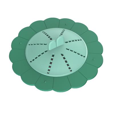 向日葵旋转式带吸盘水槽防堵地漏盖 排水口过滤网--绿色