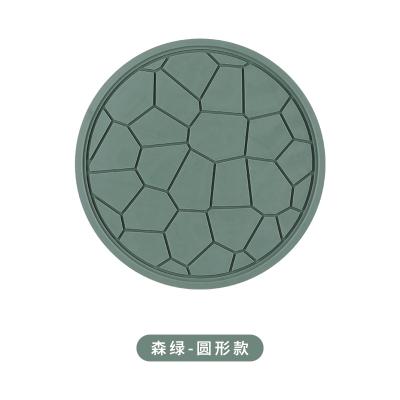 北欧风维诺防滑隔热垫 防烫锅垫杯垫--圆形 绿色