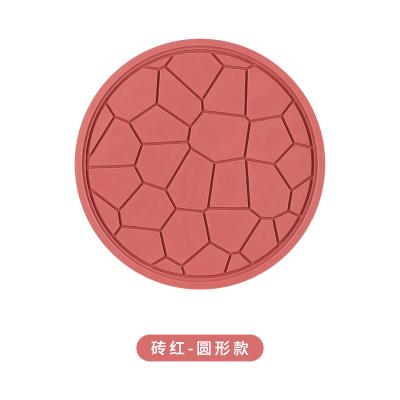 北欧风维诺防滑隔热垫 防烫锅垫杯垫--圆形 红色