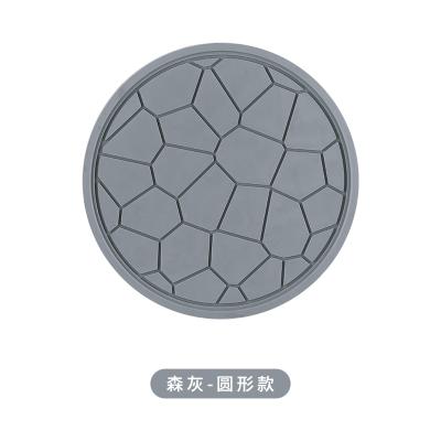 北欧风维诺防滑隔热垫 防烫锅垫杯垫--圆形 灰色