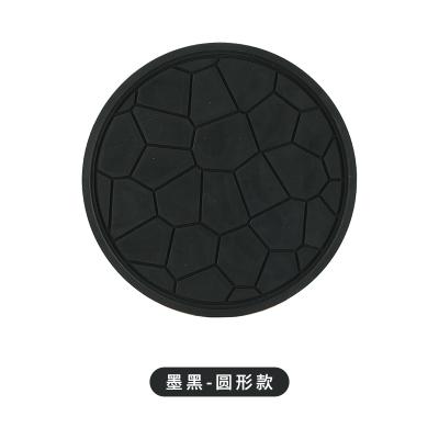北欧风维诺防滑隔热垫 防烫锅垫杯垫--圆形 黑色