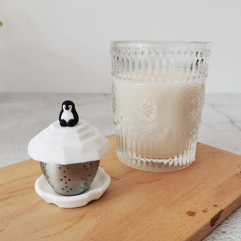可爱企鹅北极熊姆明漂浮茶滤 茶漏茶杯伴侣创意泡茶泡茶器 创意奇特礼品