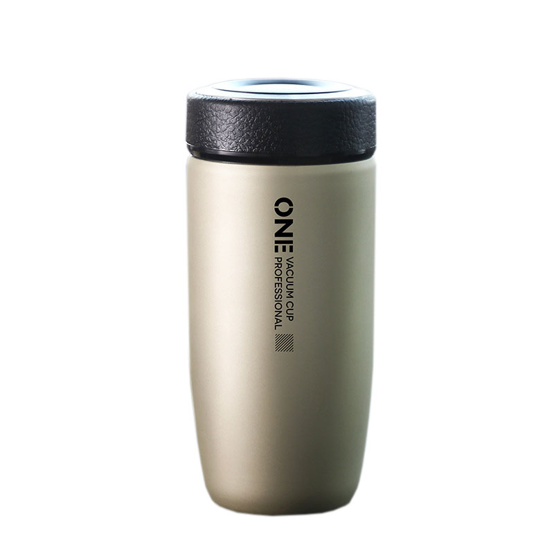 商务办公保温杯 磨砂便携宽口迷你小巧带盖车载水杯350ml 企业定制礼品