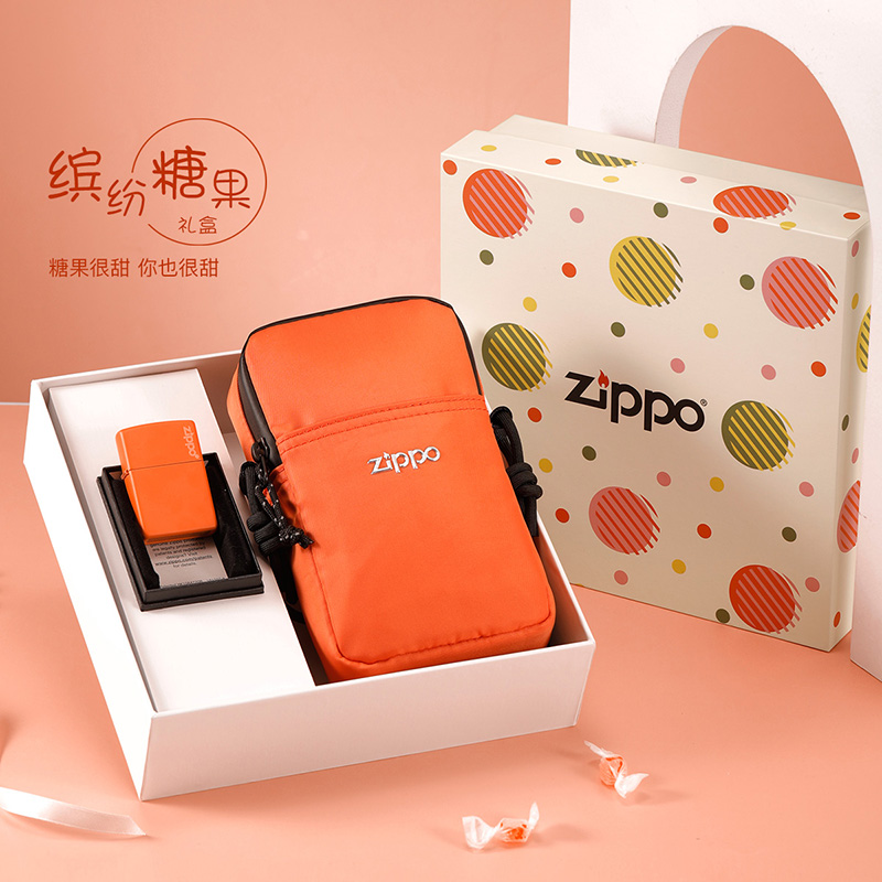 Zippo Z单肩包+Z火机波点礼盒 商务礼品送什么好呢