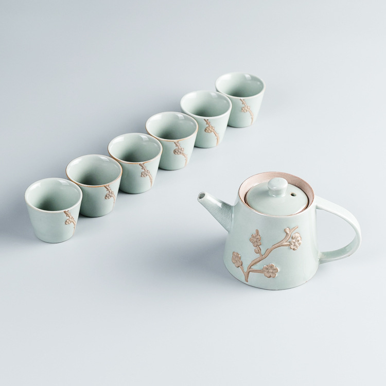 哥窑茶壶茶具套装 商务陶瓷功夫茶具 送领导礼品