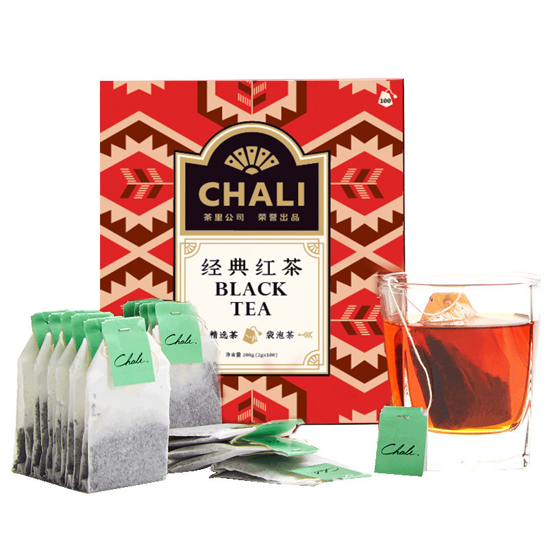 【经典红茶】chali 英德红茶小袋装红茶包100包 展会送什么礼品