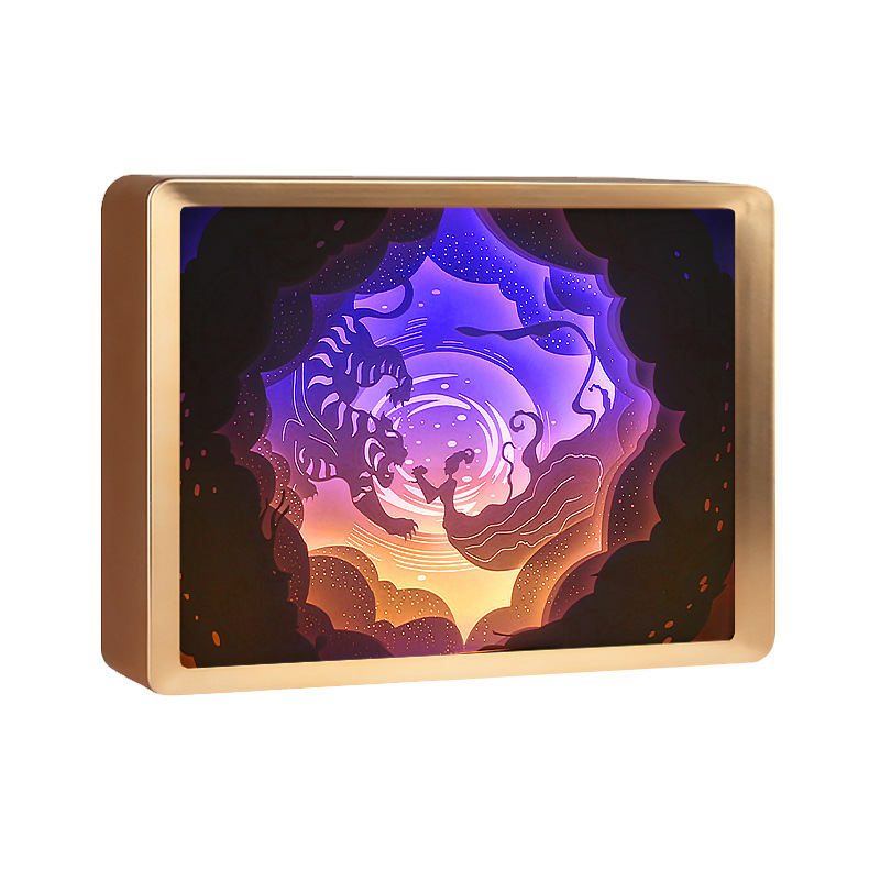 【虎贵花开】3d立体光影纸雕灯 文创虎年纪念品 摆饰工艺