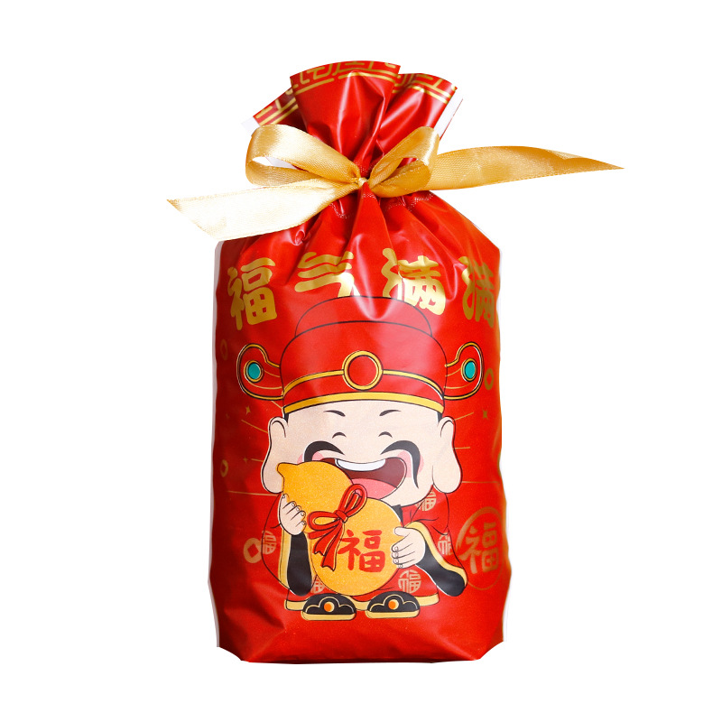 【现货空礼袋】新年款虎年财神食品包装袋 束口袋抽绳袋包装袋 礼品包装配件