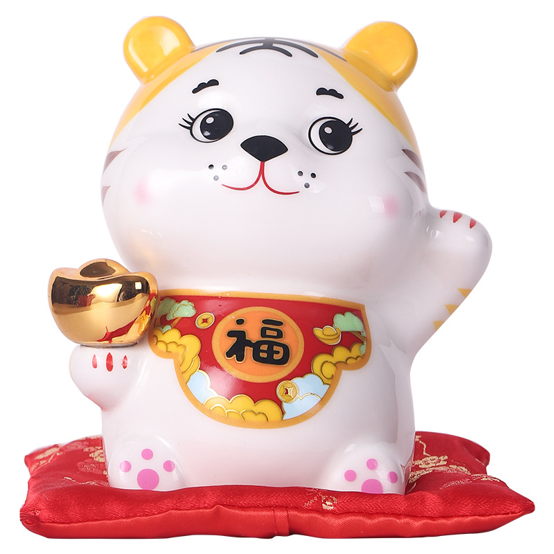 2022年虎年吉祥物 福虎生菜存钱罐摆件 新年礼品