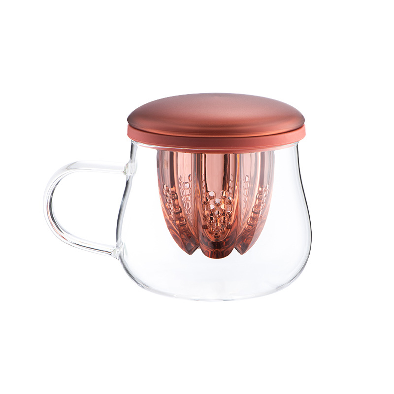 云石果耐热玻璃茶杯400ml  过滤分离茶水 活动奖品