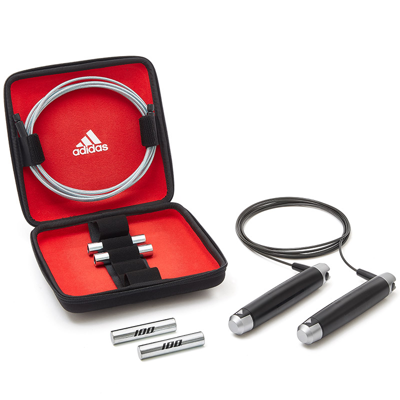 阿迪达斯（adidas）跳绳礼盒套装 50g钢丝绳+100g钢丝绳+50g*2配重芯+手提箱 运动套装送什么