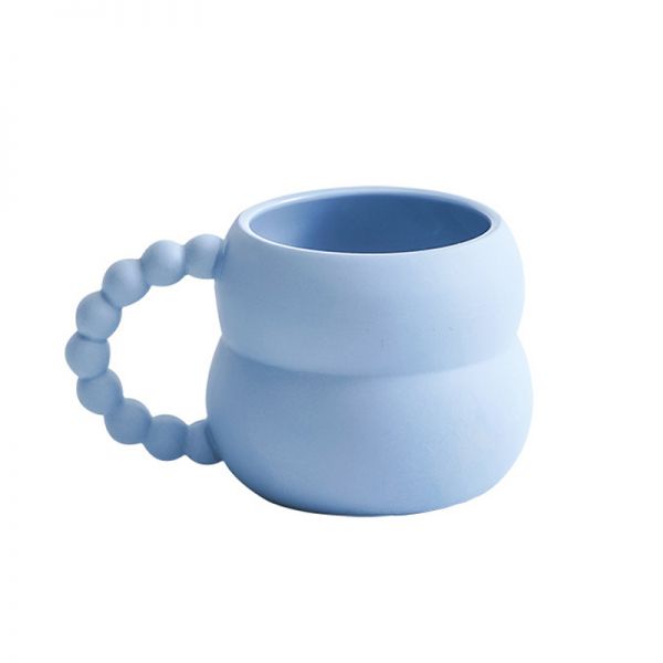 艺术感简约北欧陶瓷ins风咖啡杯 莫兰迪圆形马克杯 员工生日礼品