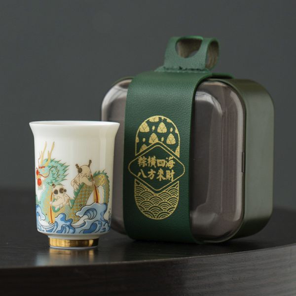 端午节陶瓷功夫茶杯单杯套装 主人杯茶盏礼品 送客户领导节日礼品