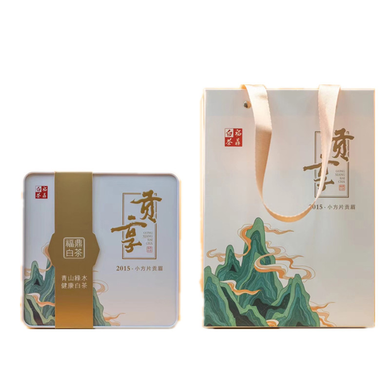 福鼎白茶贡眉小方片 枣香木质香老白茶寿眉240g 商务节日礼品