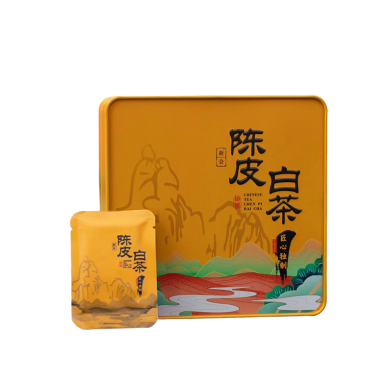 福鼎白茶陈皮白茶铁盒装250g 含手提礼袋独立小泡一盒半斤 员工福利礼品