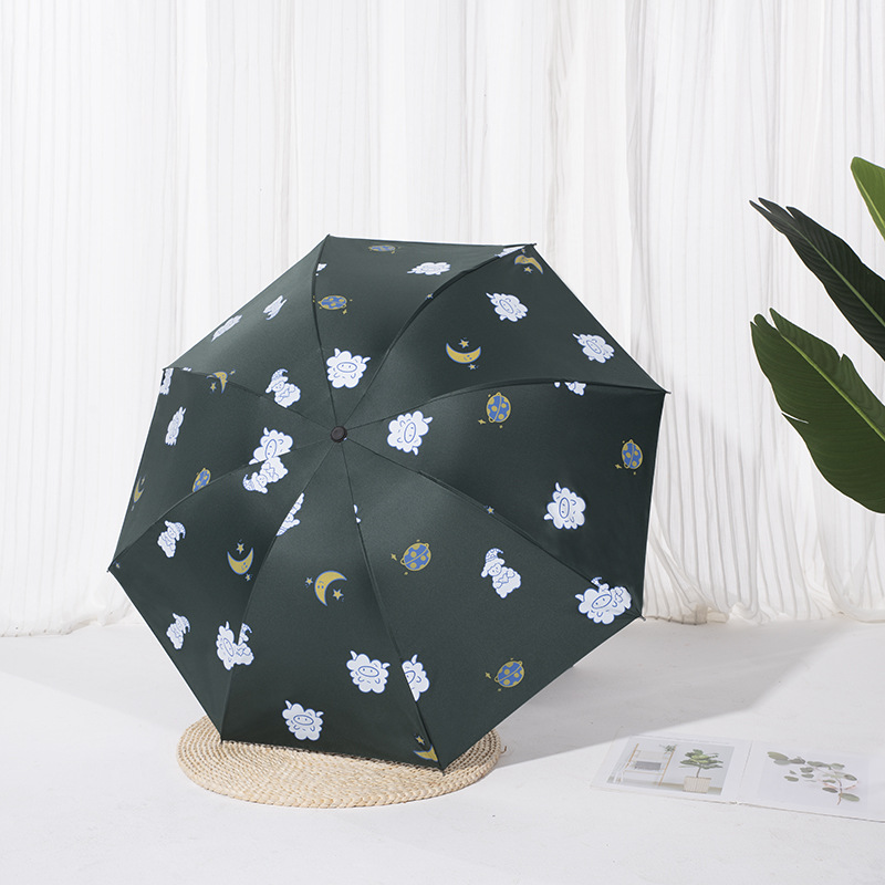 【月亮与羊】晴雨两用折叠太阳伞 创意广告伞 展会伴手礼