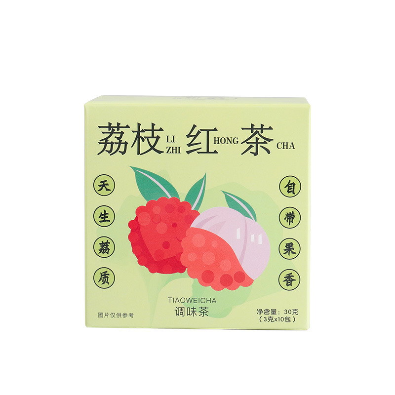 盒装荔枝红茶茶包3g*10包 花果茶三角袋装调味茶叶  风味花果茶礼品