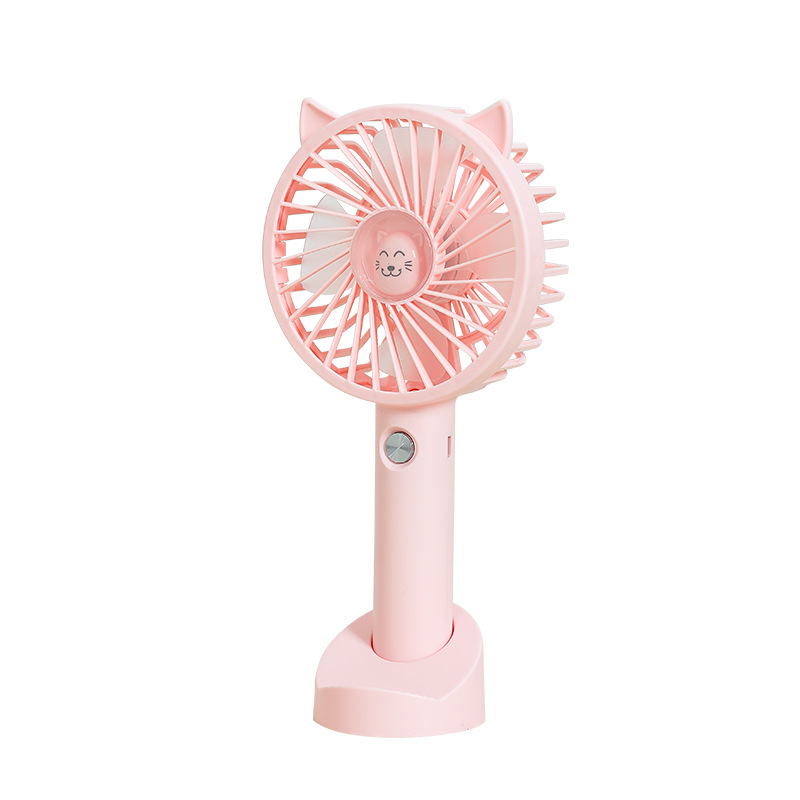 可爱卡通猫咪手持小风扇 USB充电便携风扇 夏季活动小礼品