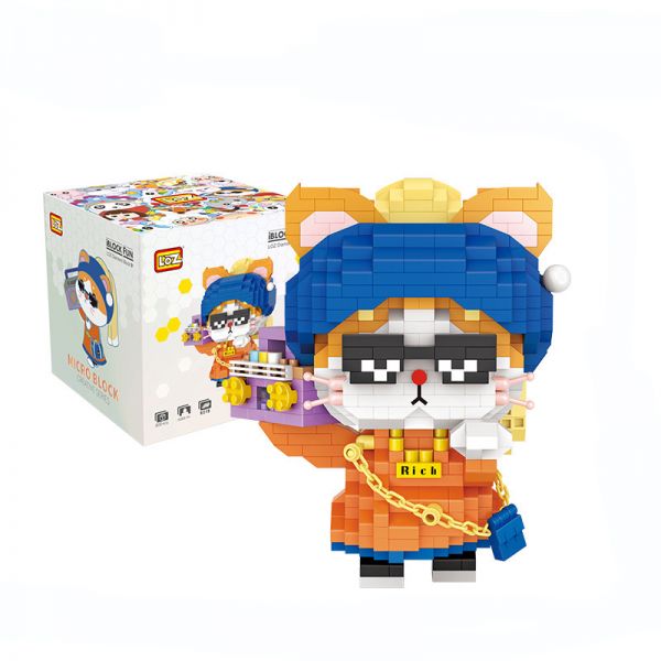 戴珍珠耳环的喵 创意潮玩积木玩具礼品 DIY手工积木礼品
