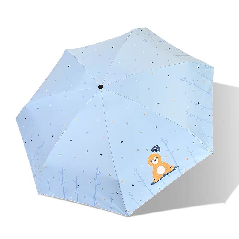 天堂伞 遮阳防晒五折伞 佛系人生黑胶防紫外线雨伞 口袋伞定制