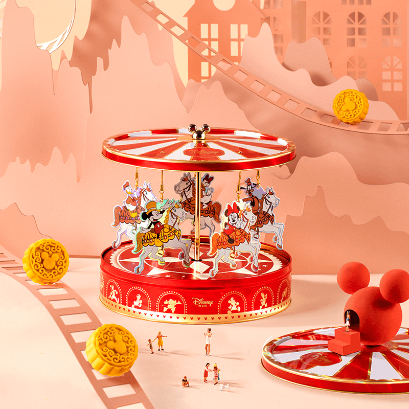 【快乐童梦】Disney迪士尼 2022创意特色月饼礼盒 香橙金桔月饼*2+巴蜀火锅牛肉月饼*2+榛子巧克力流心月饼*2 节日伴手礼