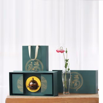 【福与茶】节日茶具茶叶礼盒套装 福圆高端茶具套装x1+50g白毫银针x2 商务伴手礼礼品