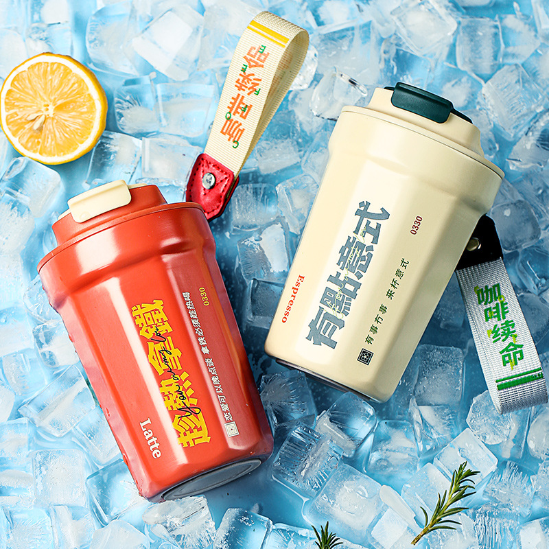 高级感随身外带杯子 350ml不锈钢便携式保温咖啡杯 员工礼品