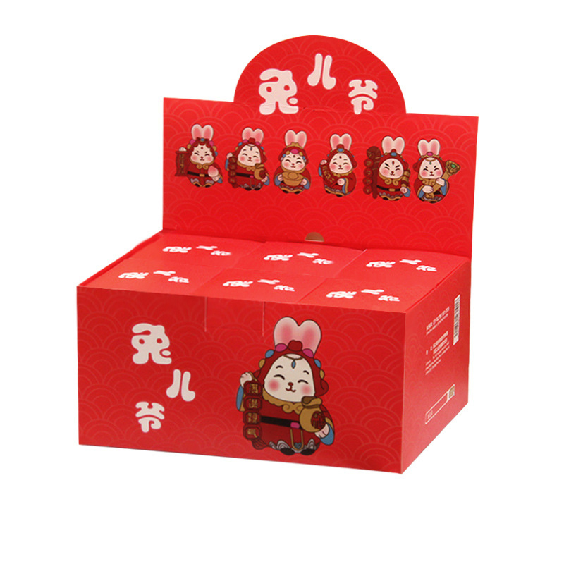 （套装））国潮兔年吉祥物兔儿爷树脂摆件盲盒套装 年会小礼品