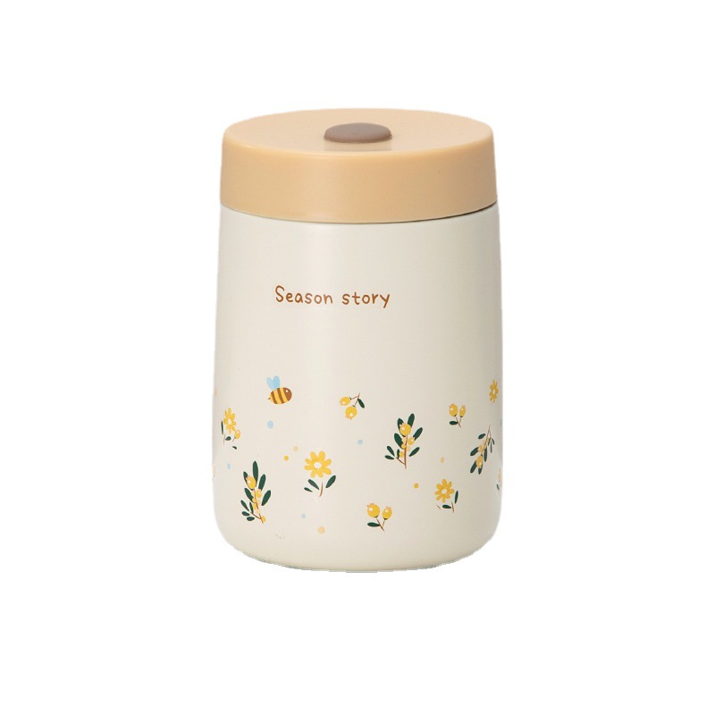 四季花语焖烧杯 不锈钢焖粥神器400ml 秋冬礼品