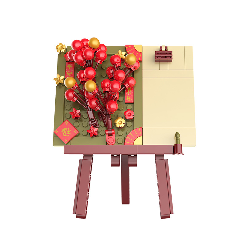DIY小颗粒积木明信片 积木创意摆件 创意新年礼品
